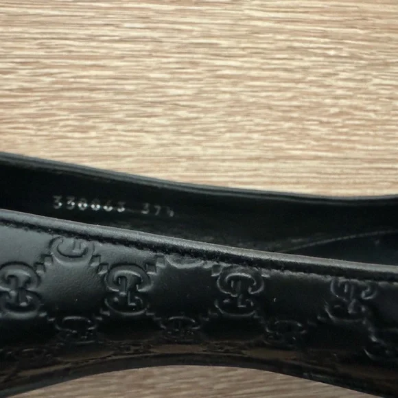 Gucci Sylvie Bamboo Bow Ballet Flats – Black, Size 7.5 (EU 37.5) - Picture 9 of 11